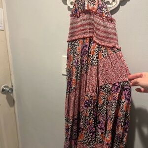 Free People Red and Pink Textured Top